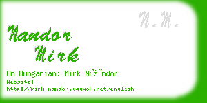 nandor mirk business card